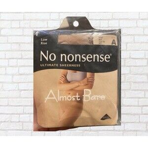 No Nonsense, Low Rise, Pantyhose Sheer Toe Nude, Beige Mist. Size A